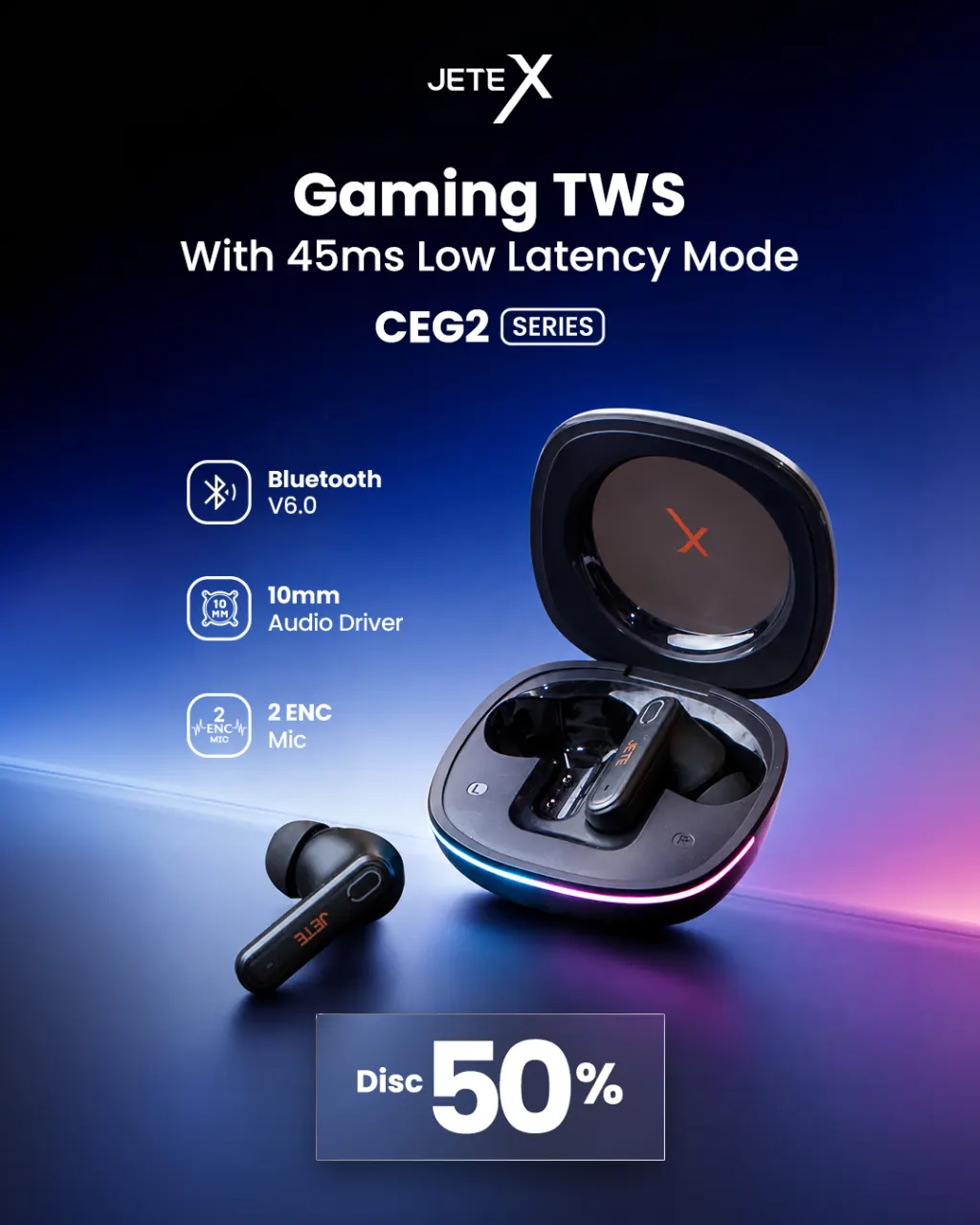  JETE X CEG2 Series Gaming TWS